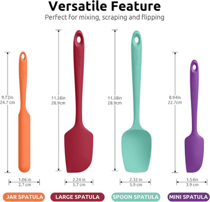 U-Taste Silicone Spatula Set with 600 Degrees Fahrenheit Heat Resistant (Black)