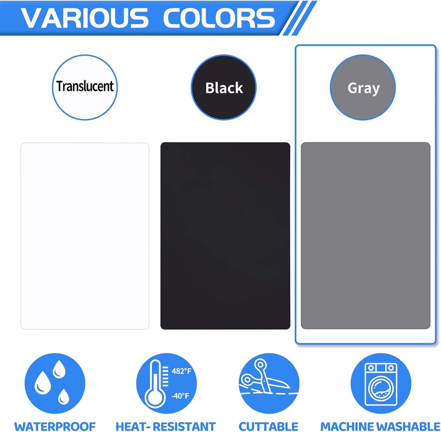 Warome Silicone Mat,78.7”x 23.6” Heat Resistant Mats for Countertop,Extra Large Countertop Protector Mat, Multi-functional Cuttable Kitchen Counter Mat, Silicone Mats for Kitchen Counter/Crafts- Grey