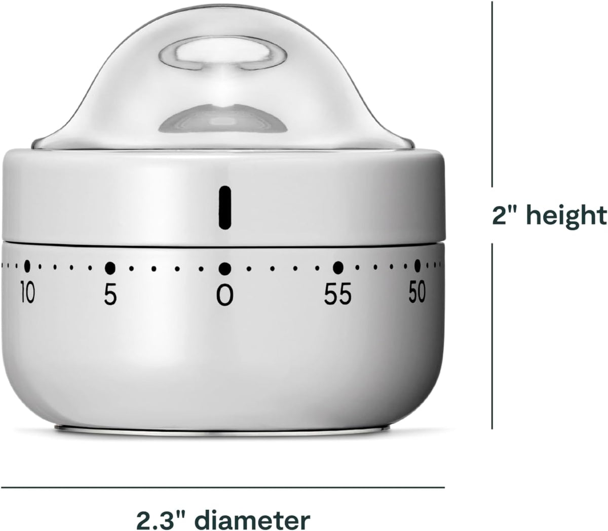 Caraway Mechanical Kitchen Timer, Stainless Steel 60 Minute Wind Up Timer