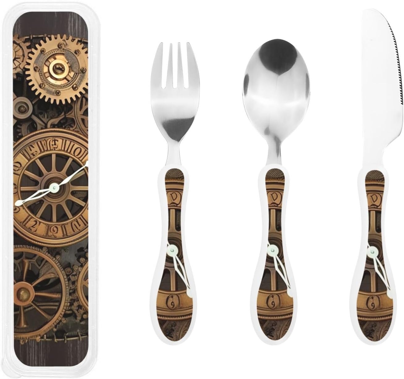 3-Piece Kids Silverware Set With Storage Case, Stainless Steel Reusable Children Safe Knife Spoon Fork Set Shih Tzu Dog Children Flatware Set For Kids Lunch Box