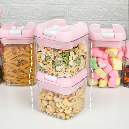 U-QE Airtight Food Storage Containers -8 Piece BPA Free Clear Plastic Airtight Containers with Easy Lock Lids for Kitchen Pantry Organization and Storage - Sugar, Flour, Cereal, Labels & Marker