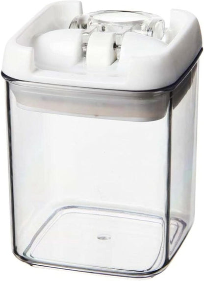 Felli®️ Flip-Tite Acrylic Airtight Food Storage Container With Flip Lid - 270ml | Leak Proof, BPA Free Plastic Container For Kitchen | Easy To Open Ring Handle | Stackable Multipurpose Jar Canister