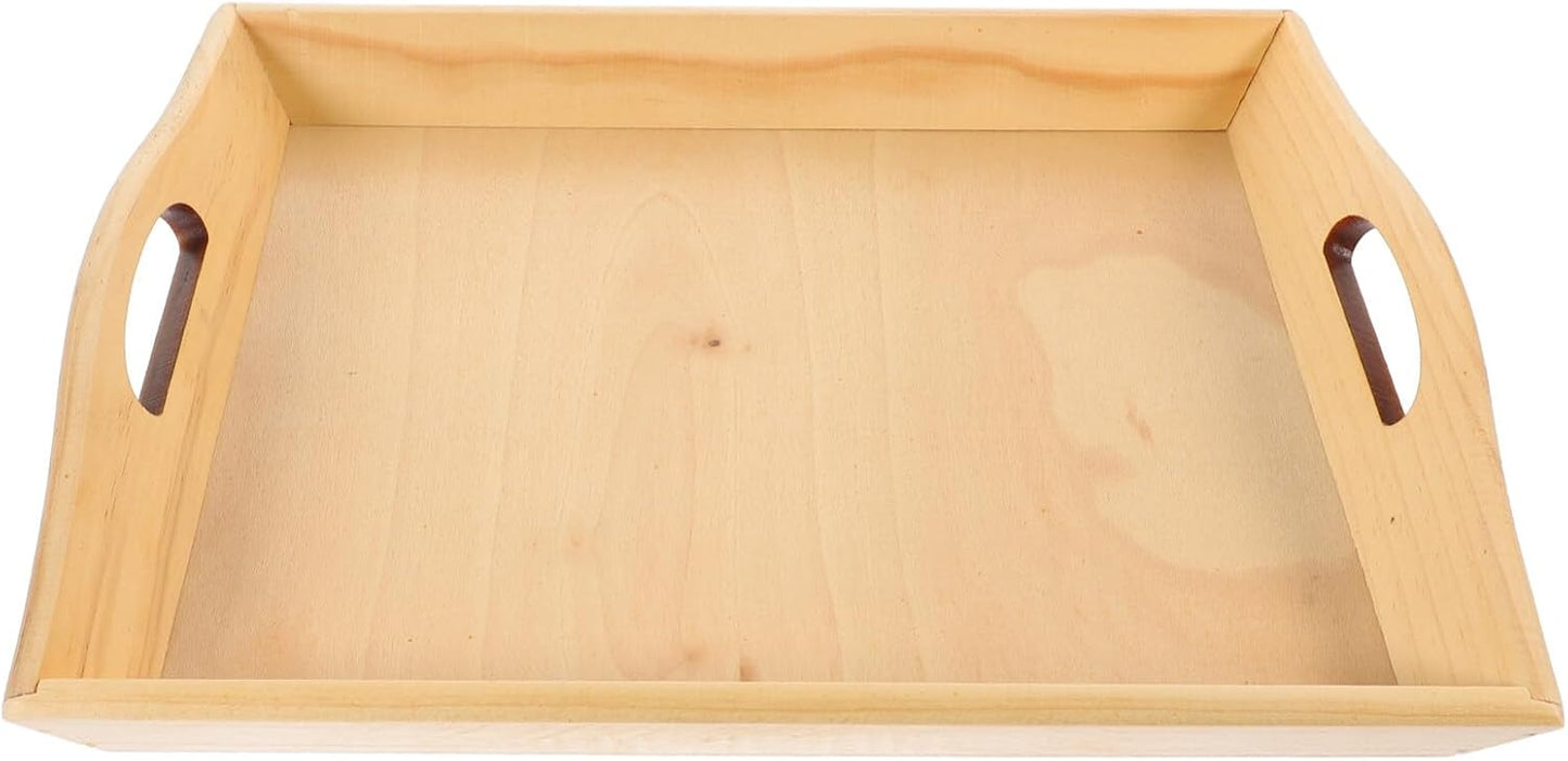 STOBAZA Wooden Serving Tray Rectangular Fruit and Snack Storage Elegant Decor for Home