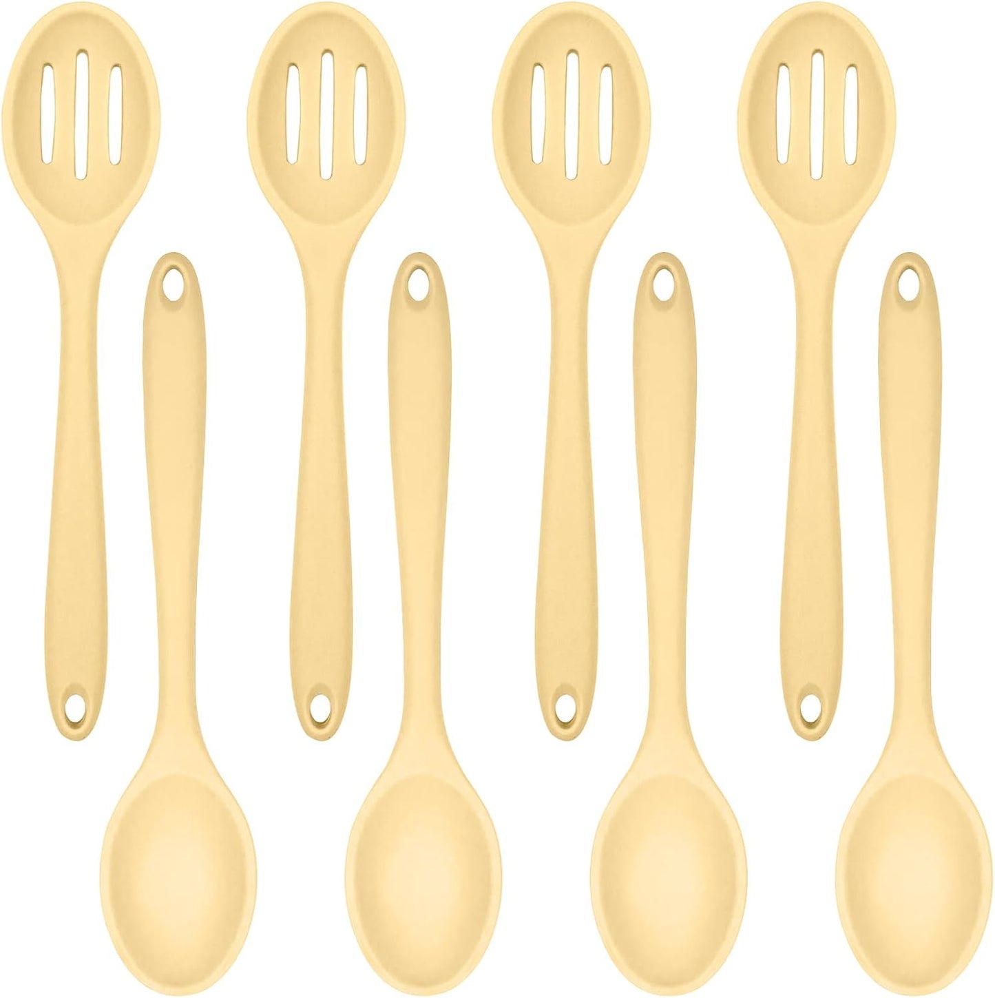 ELANE 8 Pcs Silicone Cooking Utensils Set,Silicone Serving Spoons Cooking Spoons for Nonstick Cookware for Kitchen Salads