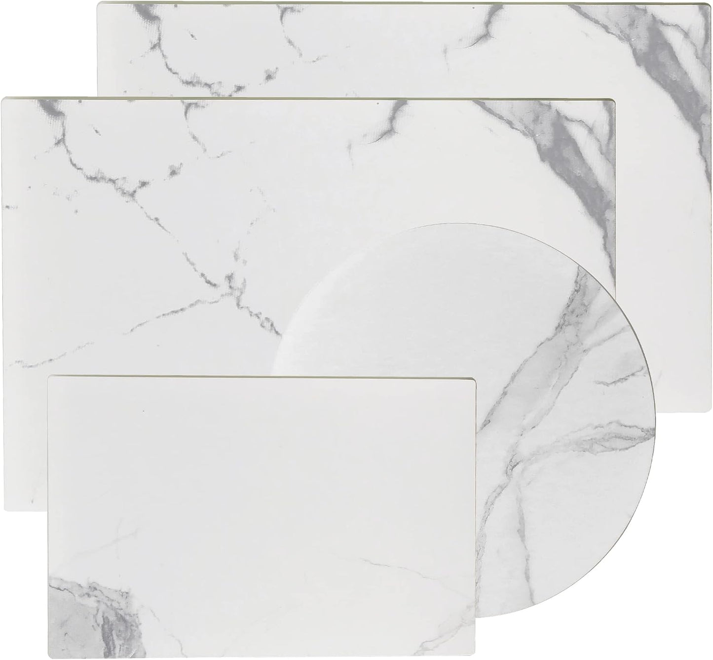 Murrey Home Glass Cutting Board Set for Kitchen Counter, Tempered Glass Chopping Boards Dishwasher Safe, Small Clear Countertop Tray, 16"x12"x2PC