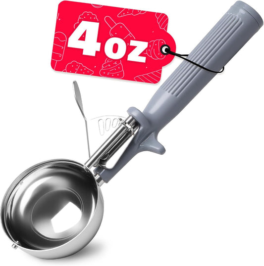 HOMURE H 4 oz Scoop, Large Ice Cream Scoop with Trigger, #8/ Half Cup Scoop
