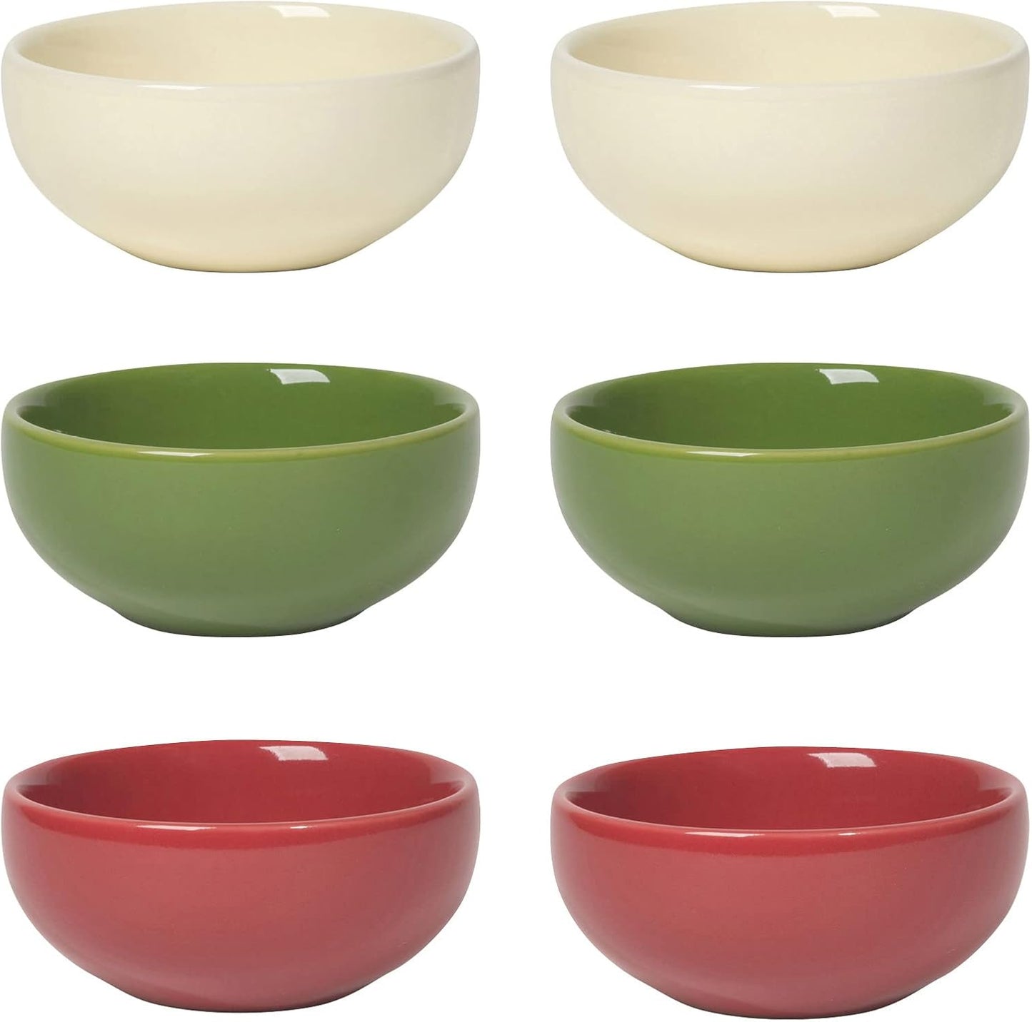 Now Designs Canyon Ceramic Pinch Bowl Set, Soy Sauce Dish, Set of 6, 2 oz