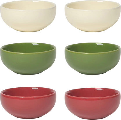 Now Designs Canyon Ceramic Pinch Bowl Set, Soy Sauce Dish, Set of 6, 2 oz