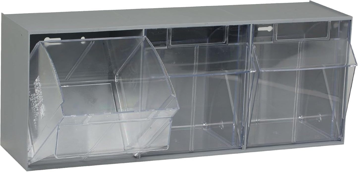 Quantum Storage Systems QTB302WT 2 Drawers Tip Out Cabinet Part Organizer White 14" H x 24" W x 12" D