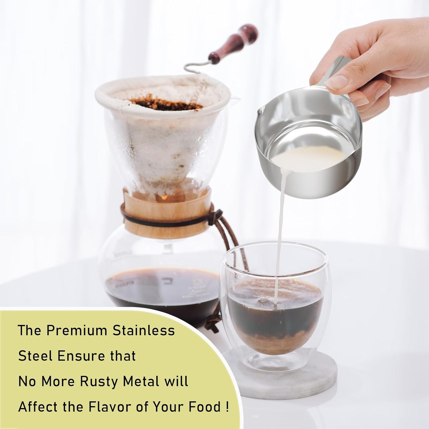 1PCS 3/4Cup (180ml, 6oz) Single Measuring Cup, Stainless Steel Measure Scoop, Metric and US Measurement, Dishwasher Safe