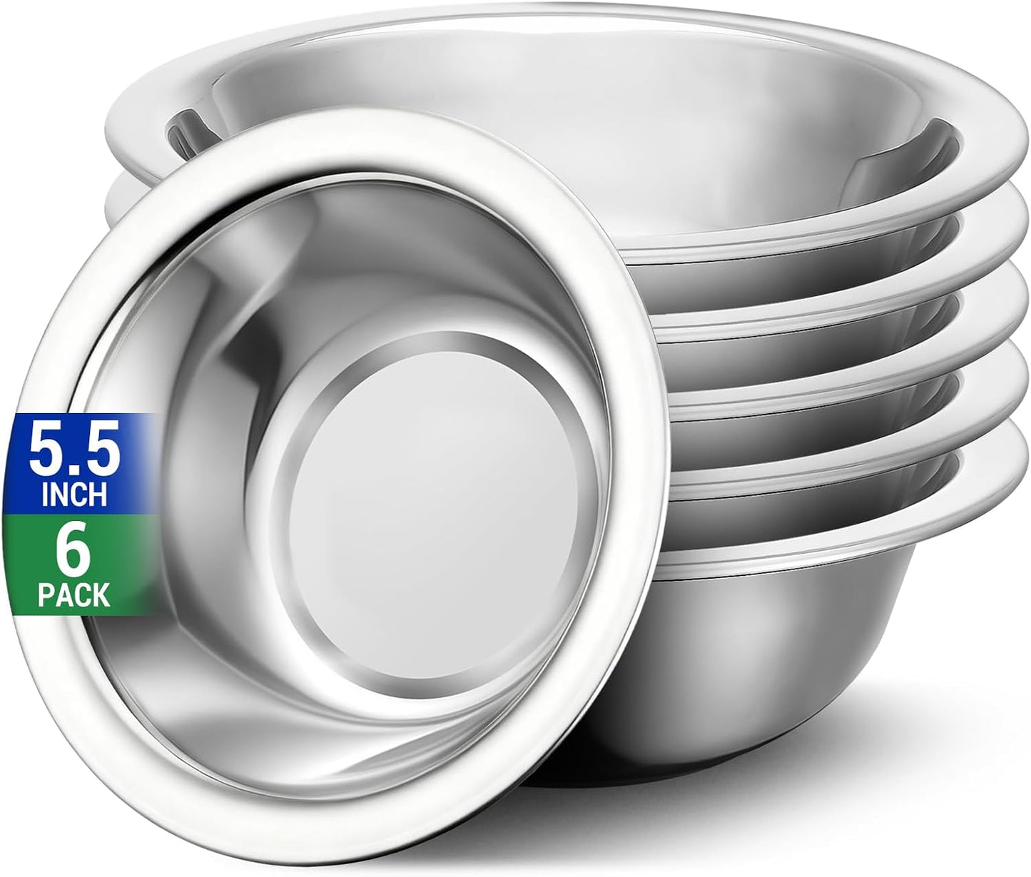 304(18/8) Stainless Steel Mixing Bowls for Kitchen, 4 Pack 7.8" 28.89 fl.oz Metal Mixing Bowls Set Stackable for Baking Serving Cooking Food Prep Storage Dishwasher Safe Heavy Duty