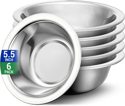 304(18/8) Stainless Steel Mixing Bowls for Kitchen, 4 Pack 7.8" 28.89 fl.oz Metal Mixing Bowls Set Stackable for Baking Serving Cooking Food Prep Storage Dishwasher Safe Heavy Duty