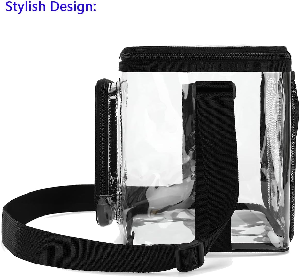 FlowFly Insulated Reusable Lunch Bag Adult Large Lunch Box for Women and Men with Adjustable Shoulder Strap,Front Zipper Pocket and Dual Large Mesh Side Pockets,Cherry - Colors B