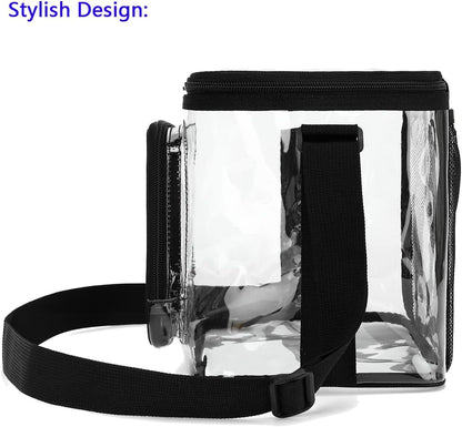 FlowFly Insulated Reusable Lunch Bag Adult Large Lunch Box for Women and Men with Adjustable Shoulder Strap,Front Zipper Pocket and Dual Large Mesh Side Pockets,Cherry - Colors B