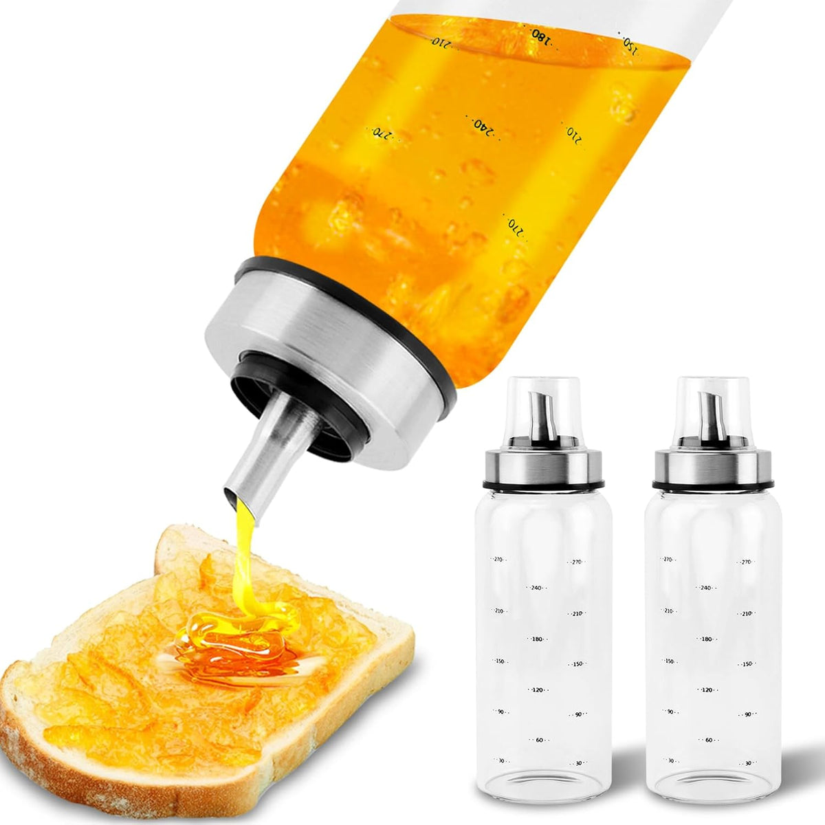 Honey Dispenser No Drip, 10 OZ Honey Jar Maple Syrup Dispenser, Glass Honey' Dispenser Pot for Coffee or Tea, Honey' Container(COLOR:)