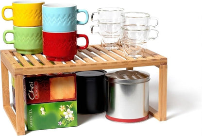 Lipper International Bamboo Kitchen Cabinet Shelf for Organizing a Pantry, Countertop, or Bathroom, 15 5/8" x 10" x 6 1/4"