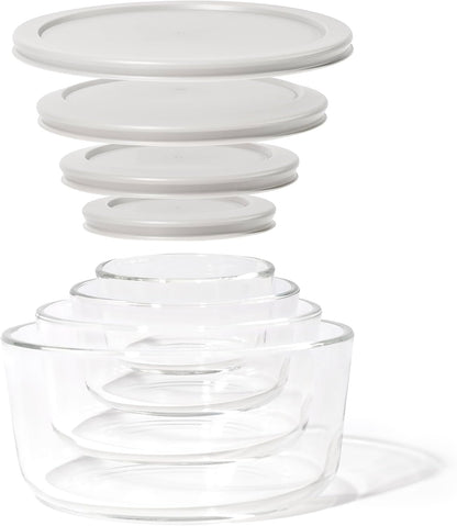 6-Piece Glass Food Storage Containers Set (3 Containers + 3 BPA-Free Lids) | 2-Cup, Leakproof | Microwave, Freezer, Oven & Dishwasher Safe | Ideal for Meal Prep & Pantry Organization, Pistachio