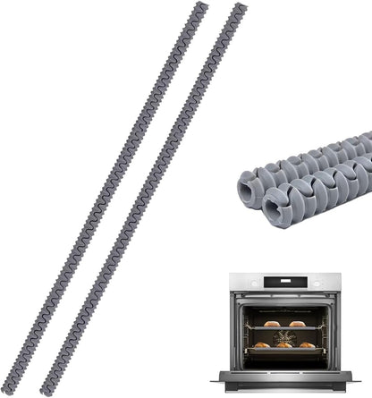 Extra Long 22 inch Silicone Oven Rack Shields Guards Oven Rack Protectors Prevents Hand and Arm Burns, Heat Resistant,Silicone, 2pcs,Gray