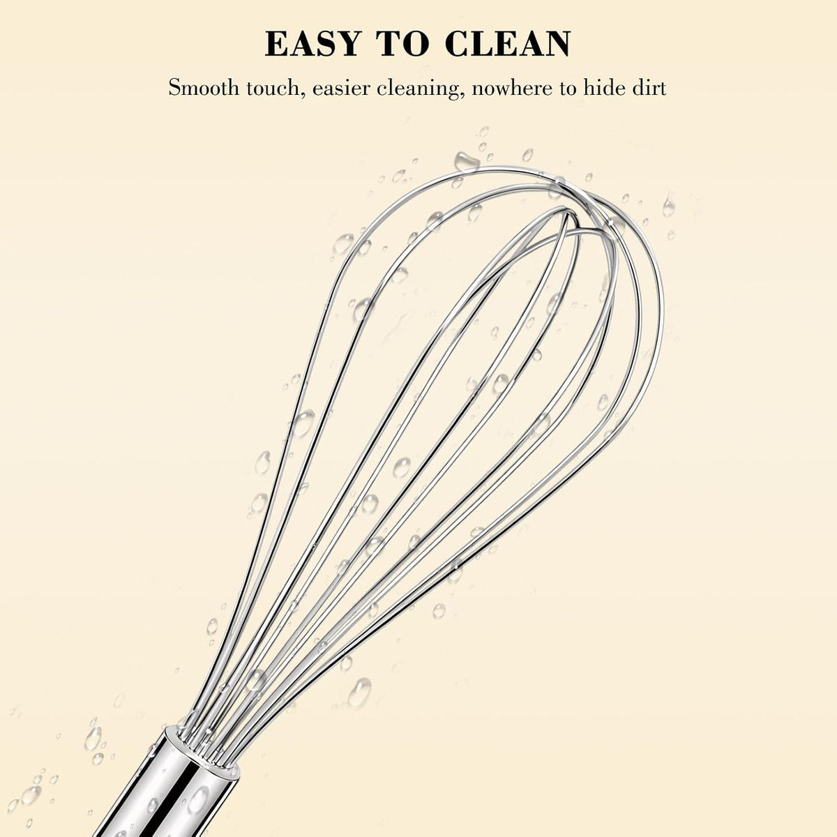NileHome 3-Pack Stainless Steel Whisk Set, Kitchen Utensils for Cooking