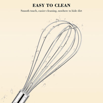 NileHome 3-Pack Stainless Steel Whisk Set, Kitchen Utensils for Cooking