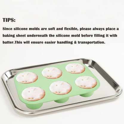 24 Cups Silicone Mini Muffin Pan Set, Nonstick Mini Cupcake Pans, BPA Free Small Muffin Tin for Baking, Set of 2 (Green+Purple)