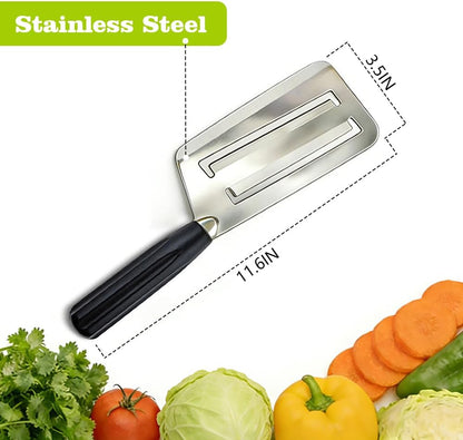 German Steel Professional Sauerkraut Cabbage Slicer, Wide Blade Stainless Steel Shredder Chopper with Comfort Grip Handle, Multi-Purpose Chopping Knife for Vegetables and Fruits