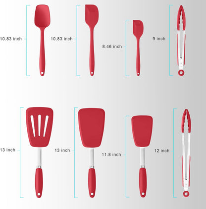 Silicone Spatula 3-piece Set, Ergonomic Handle High Heat-Resistant Spatulas, Non-stick Rubber Spatulas with Stainless Steel Core, Black