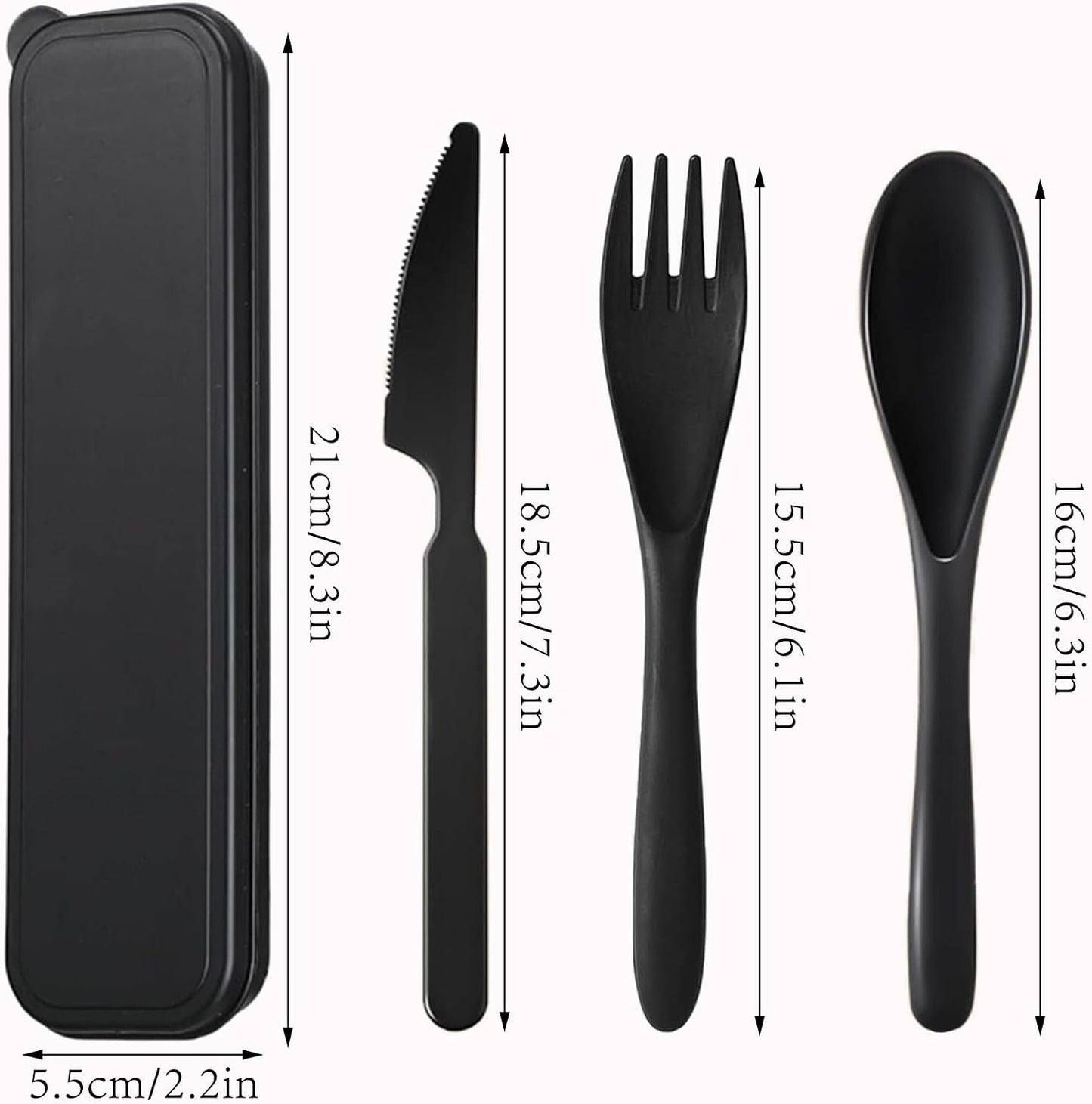 Reusable Travel Utensils Set with Case, 2 Sets Wheat Straw Portable Knife Fork Spoons Camping Cutlery for Lunch Box, Eco-Friendly BPA Free Plastic Tableware for Kids Adults Work Picnic (Purple+Pink)