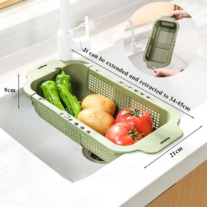 Dish Drying Rack for Kitchen Counter, Retractable Draining Basket in Sink Dish Drainers, Multipurpose Dish Dryer Rack for Inside Sink, Over The Sink Dish Racks for Cleaning & Draining the Water