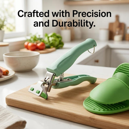 Anti Scald Plate Gripper and Thick Silicone Pinch Mitts Set, Hot Bowl Holder Retriever Tongs, Heat Resistant Oven Gloves Clip for Moving Hot Dishes