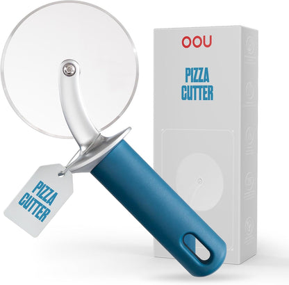 OOU Garlic Press, Stainless Steel Garlic Mincer with Premium Zinc Alloy Construction, Easy-Squeeze Ergonomic TPE Non-Slip Grip Handles, Reverse Cleaning Bumps and Dishwasher Safe Design, Blue