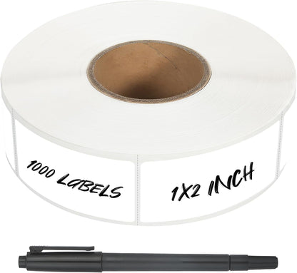 Ortarco 1000 Pcs Removable Food Labels Stickers for Storage Bins, Waterproof & Oil Resistant Freezer Labels with Perforation Line 1" x 2"
