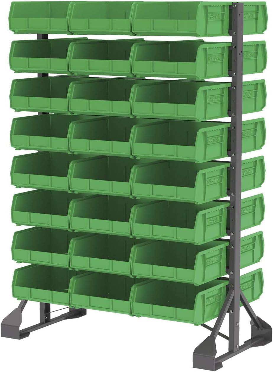Akro-Mils 30235 AkroBins Plastic Storage Bins, Space-Saving Stackable Bins for Garage, Pantry, Craft Organization, 11" x 11" x 5", Clear, 6-Pack