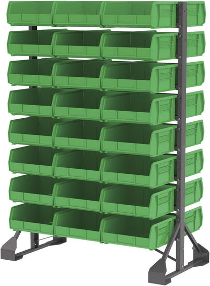 Akro-Mils 30235 AkroBins Plastic Storage Bins, Space-Saving Stackable Bins for Garage, Pantry, Craft Organization, 11" x 11" x 5", Clear, 6-Pack