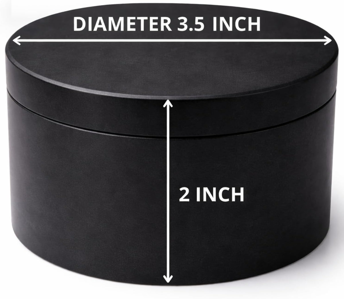 Round Marble Salt Box With Lid, 3.5" x 2"