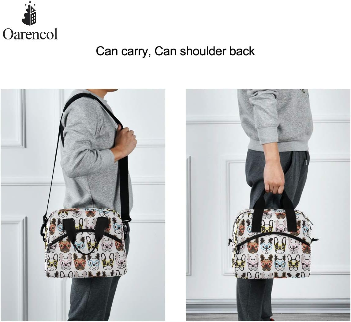 Colorful Leopard Insulated Lunch Bag Rainbow Animals Skin Print Reusable Cooler Lunch Tote Box with Shoulder Strap for Work Picnic School Beach