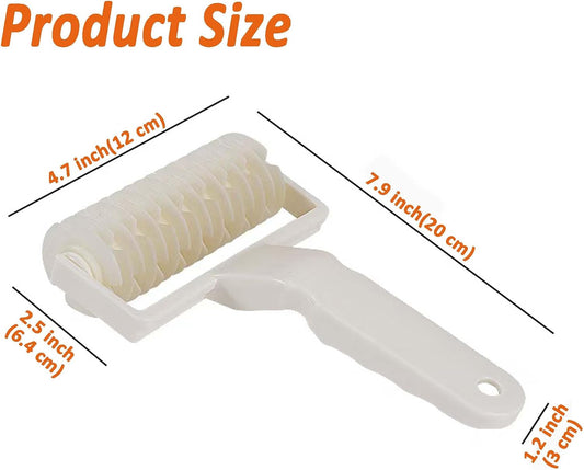 2 Pack DelloidMaz Pastry Lattice Roller Cutter, Pie Pizza Cookie Dough Lattice Roller Cutter, Household Baking Tool, Plastic, White