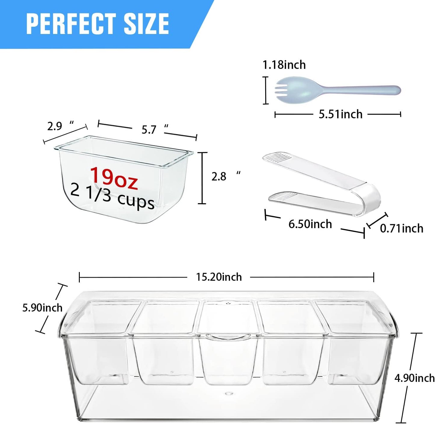 INNOVATIVE LIFE High-end Veggie Fruit Tray with Lid, Ice Chilled Vegetable Serving Platter with Ice Tray on Bottom, Perfect for Entertaining, Parties and Buffet, Clear