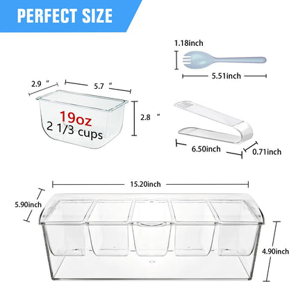 INNOVATIVE LIFE High-end Veggie Fruit Tray with Lid, Ice Chilled Vegetable Serving Platter with Ice Tray on Bottom, Perfect for Entertaining, Parties and Buffet, Clear