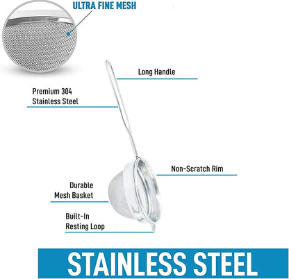 TMT Chai Tea Strainer - Small Stainless Steel Coffee & Tea Filter
