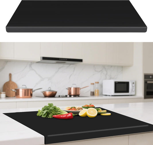 Silicone Mat with Edge Protection, 28" x 20" Large Kitchen Counter Protector Mat, Heat Resistant Desk Saver Pad for Craft Baking, Cut to Fit Placemat Non-Slip Easy to Clean Table Coffee Mat (White)