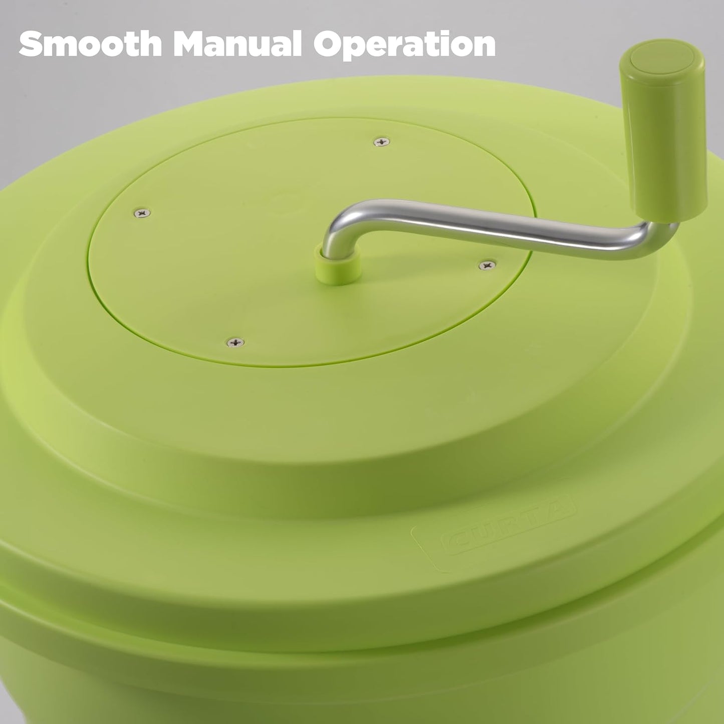 CURTA 20 Quart (5 Gallon) Commercial Salad Spinner, Heavy Duty Manual Lettuce Dryer with Built-in Drain Hose, Large Vegetable Washer Holds 7 Lettuce Heads for Restaurant Kitchen Prep