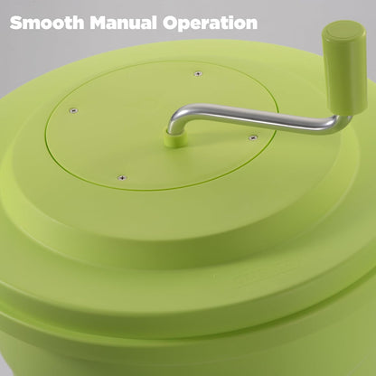 CURTA 20 Quart (5 Gallon) Commercial Salad Spinner, Heavy Duty Manual Lettuce Dryer with Built-in Drain Hose, Large Vegetable Washer Holds 7 Lettuce Heads for Restaurant Kitchen Prep