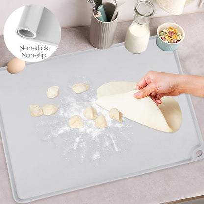 Extra Large Silicone Mat, 31.5x23.6 Inch Heat Resistant Mat for Kitchen Counter, Non Stick Silicone Baking Mat for Dough and Pastry, Thick Silicone placement Countertop Protector, Black countertop mat