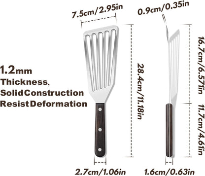 Rainspire Fish Spatula Stainless Steel Slotted Turner with Sloped Head Design for Flipping Delicate Food, Egg, Patties, Fries