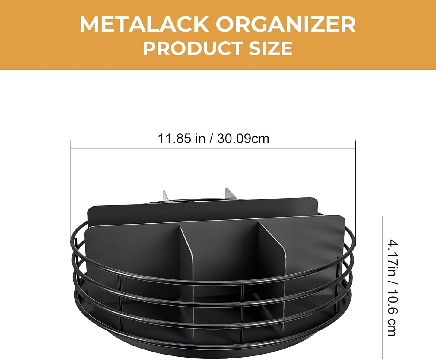 Snack Organizer - Versatile Snack Storage 2 Tier Lazy Susan with Convenient Grab-and-Go Design, Metal Snack Holder for Home, Office, Breakroom, 11.85" L x 11.85" W x 13.3" H (Matte Black)