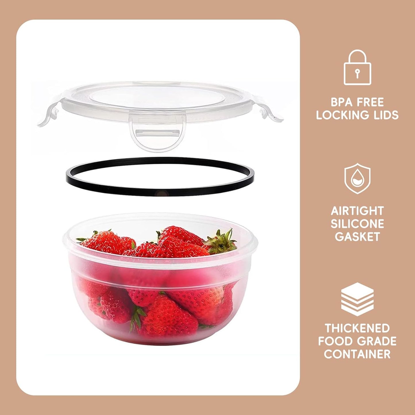 40 Pcs 84oz Large Food Storage Containers with Lids, Reusable Meal Prep Containers for Kitchen Storage, Airtight Leakproof & BPA-Free Freezer, Microwave & Dishwasher Safe