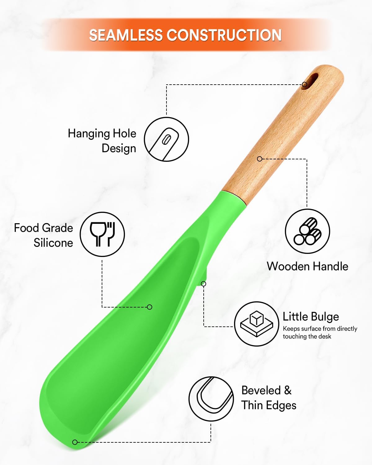 Badiano Cooking Spoon and Rice Scooper for Nonstick Cookware,Multi-function