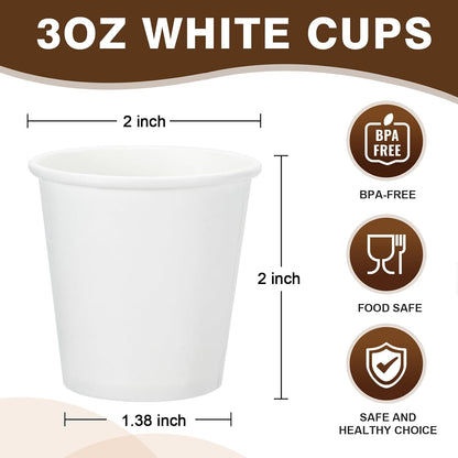 Lamosi 100 Pack 5 oz Paper Cups, Disposable Small Bathroom Cups 5oz, Mini Espresso Cups for Mouthwash, Travel, Party, Picnics, Home