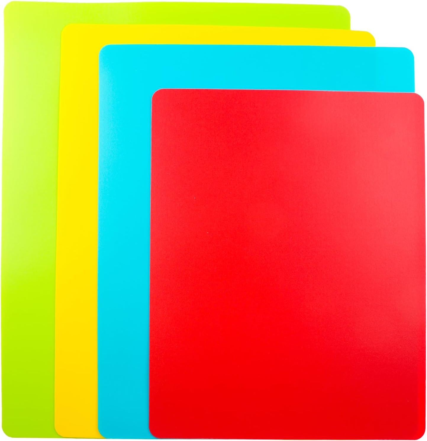 Flexible Cutting Board mats, Plastic Cutting Boards for Kitchen Cooking, Cutting board sheets for Meat and Vegetables, Dishwasher Safe Set of 4Pcs